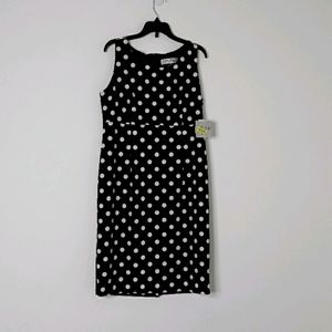 Kasper Black&white Polka-dots Dress(NEW)